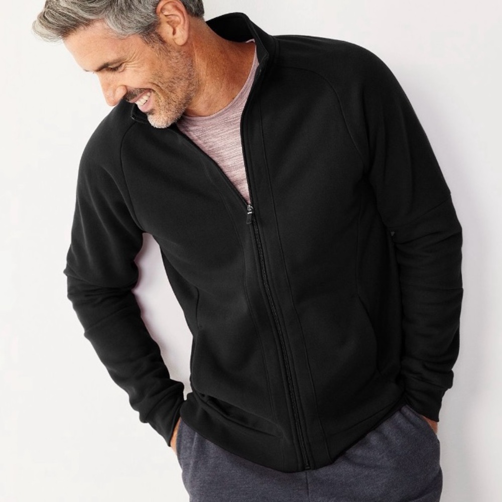NWOT Tek Gear Mens Versatile Black Ultrasoft Fleece Jacket Size Large